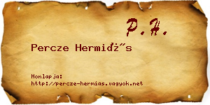 Percze Hermiás névjegykártya